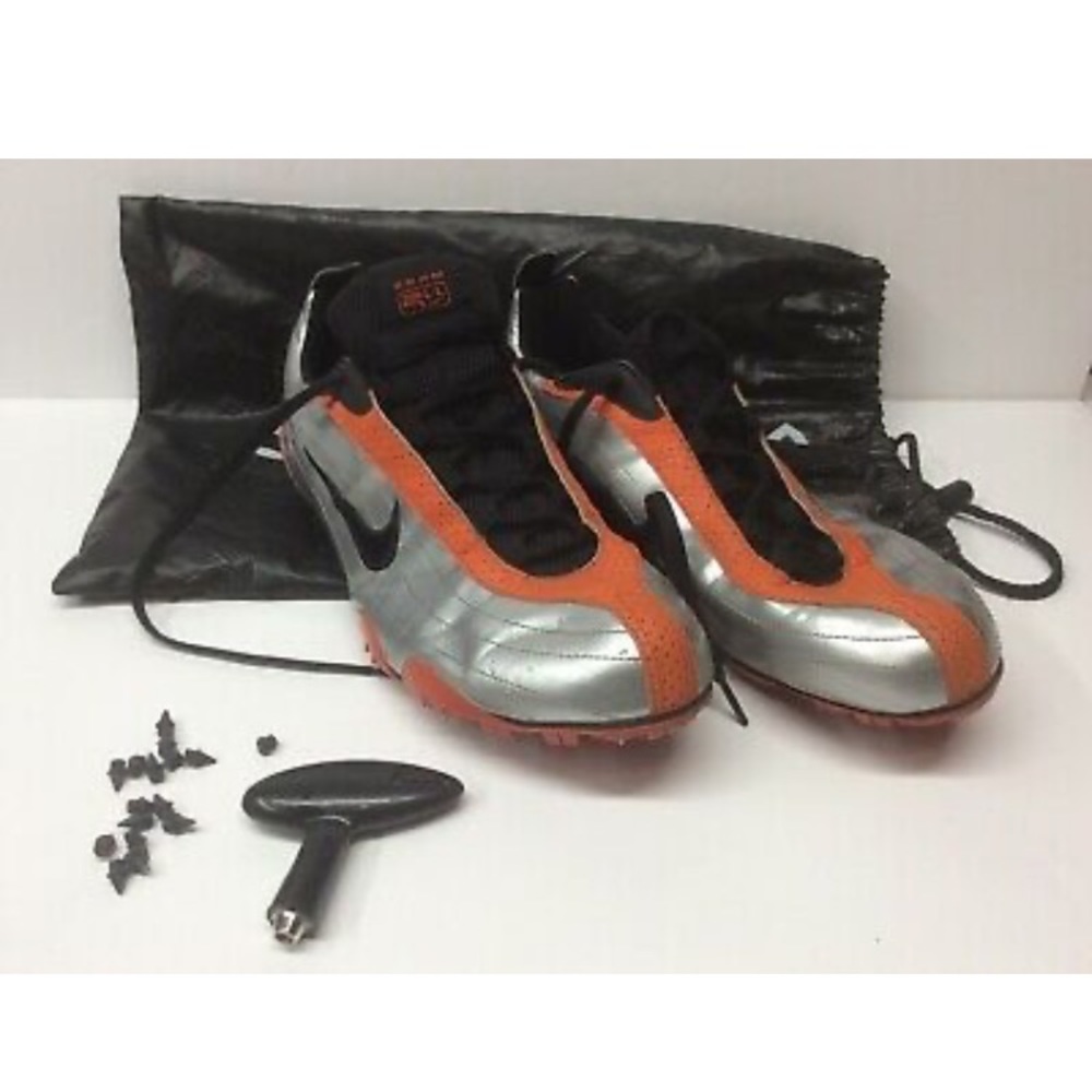 silver/orange/ black NIKE track shoes / spikes